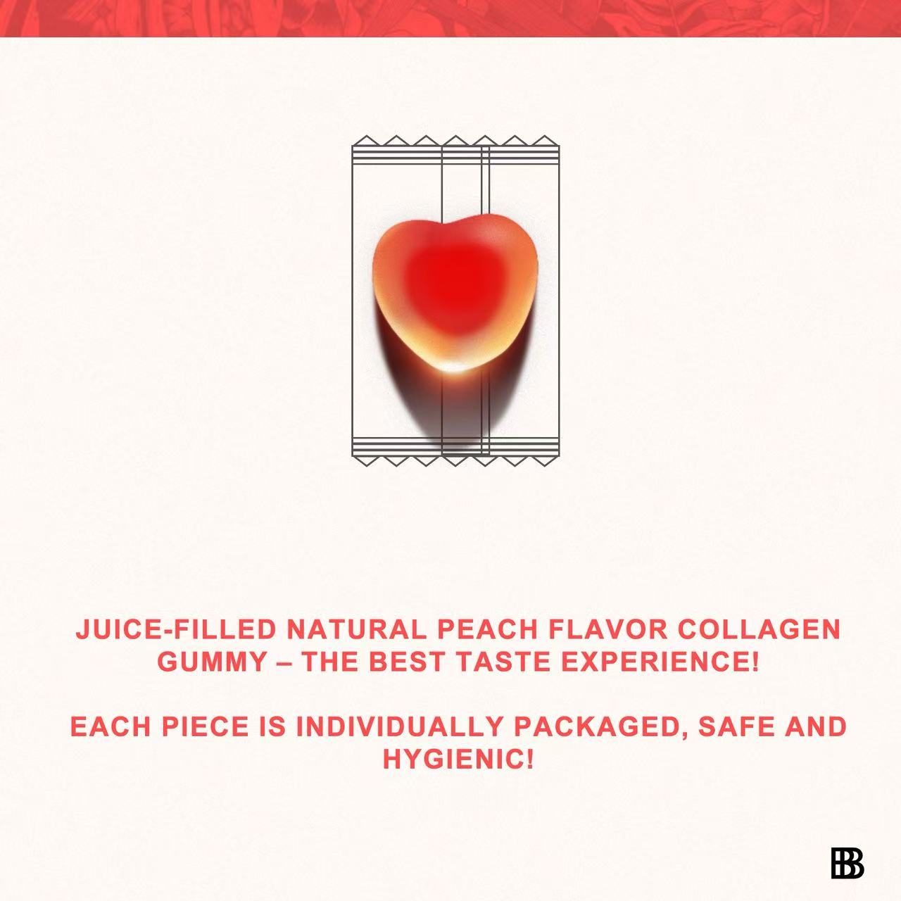 Peach flavor collagen gummy