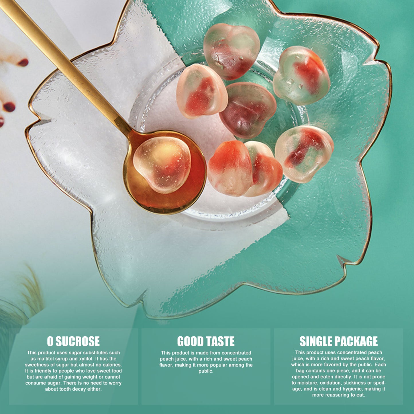 Peach flavor collagen gummy