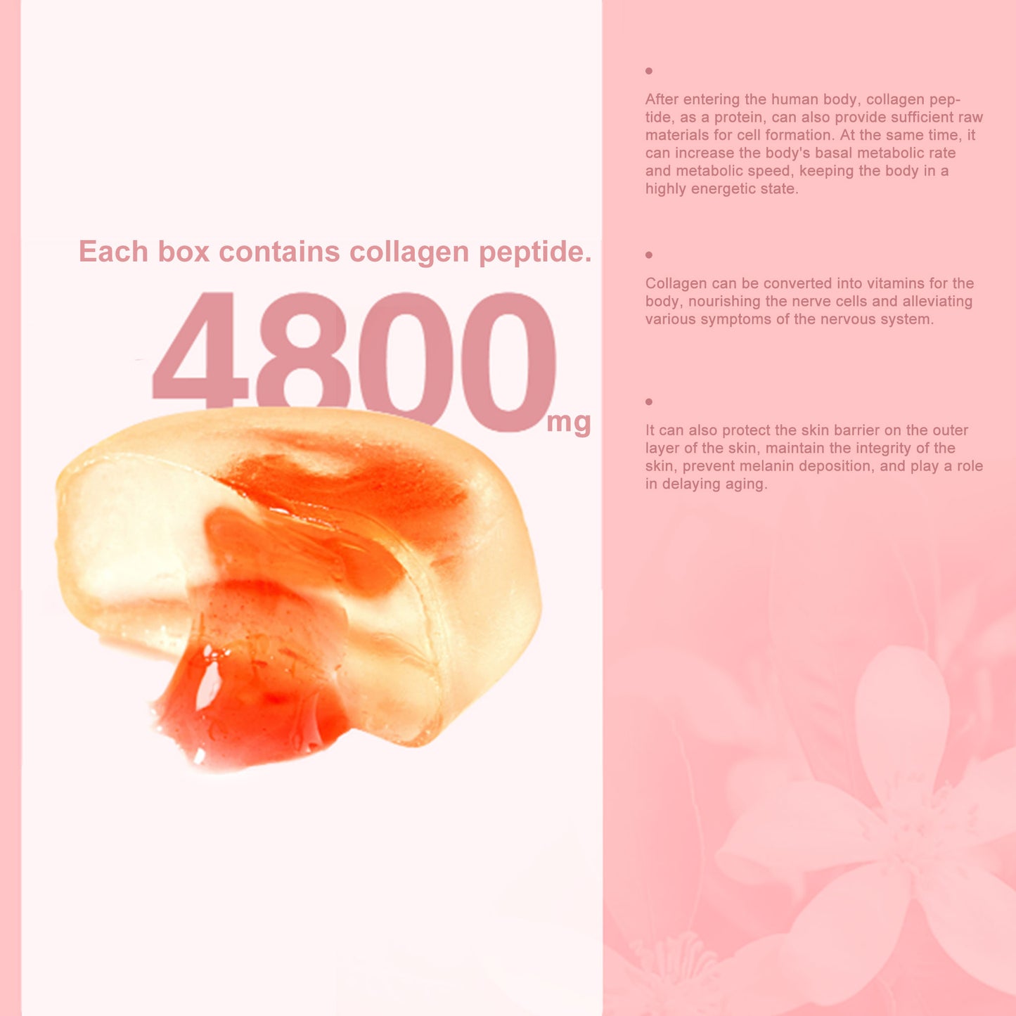 Peach flavor collagen gummy