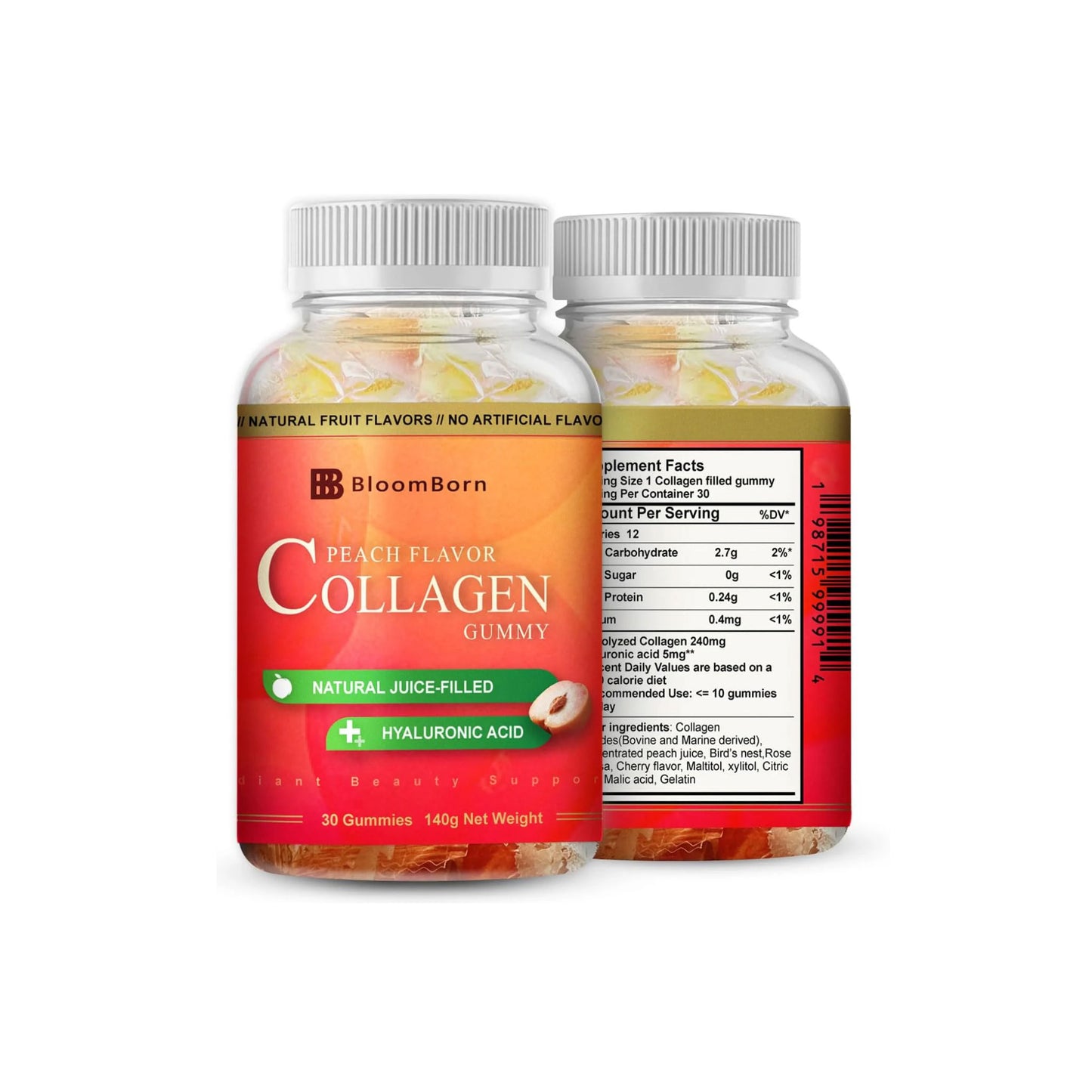 Peach flavor collagen gummy